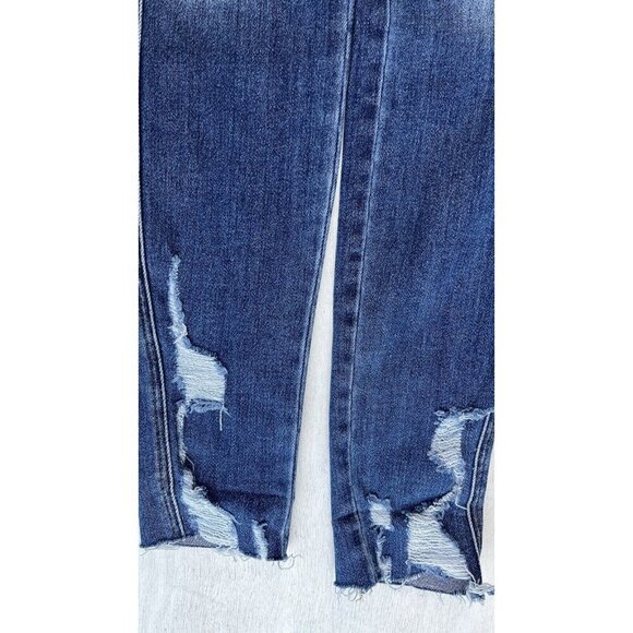 Flying Monkey Women's Blue Denim Mid-Rise Ankle Skinny Jeans Size 26 - Picture 11 of 13